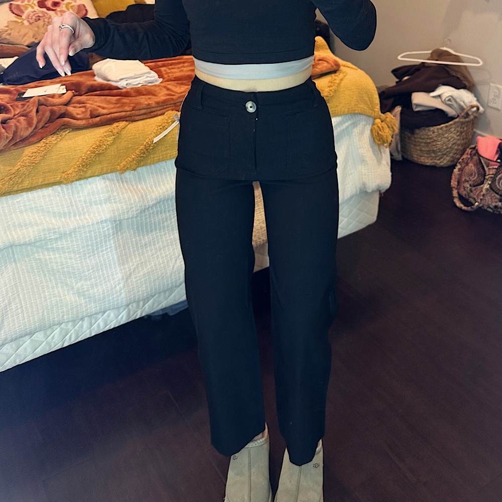 Anthropology Maeve Black High-Waisted Pants